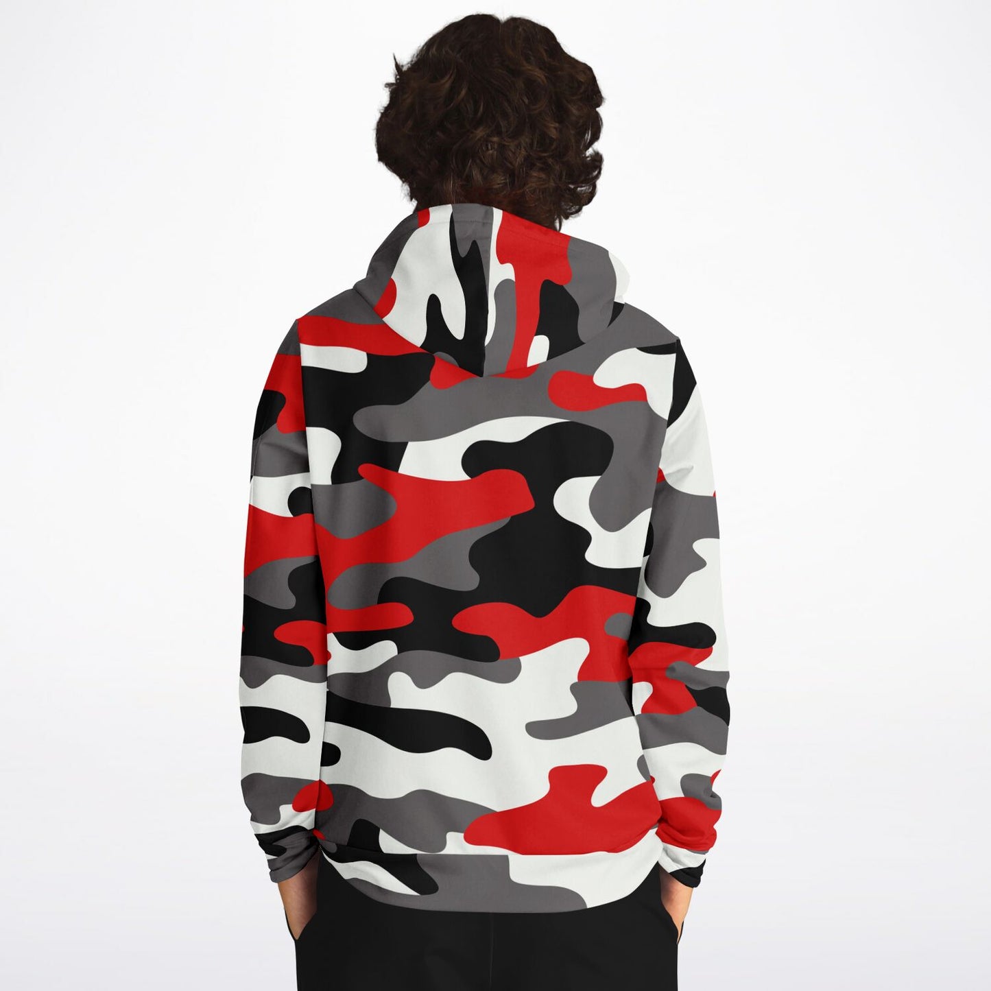 Milano Red Black & White Camouflage Hoodie | Unisex