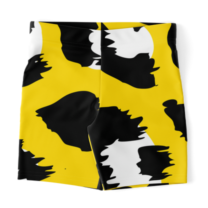 Yellow Leopard Legging Shorts | HD Print