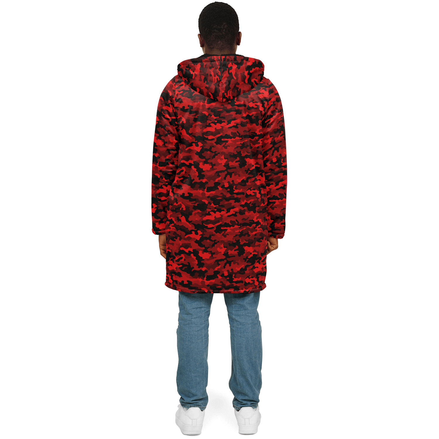 Army Red Camo Cloak With a Zipper | Ribooa