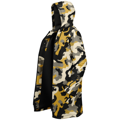 Zippered military brown and black camo cloak