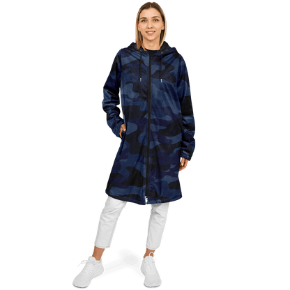 Deep Blue Camo Cloak With a Zipper