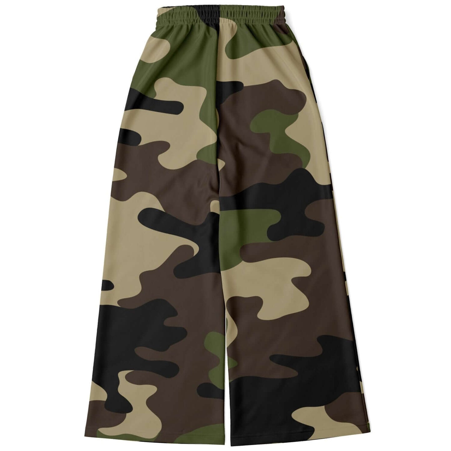 Camo Wide Leg Pants For Women | Olive Green & Brown