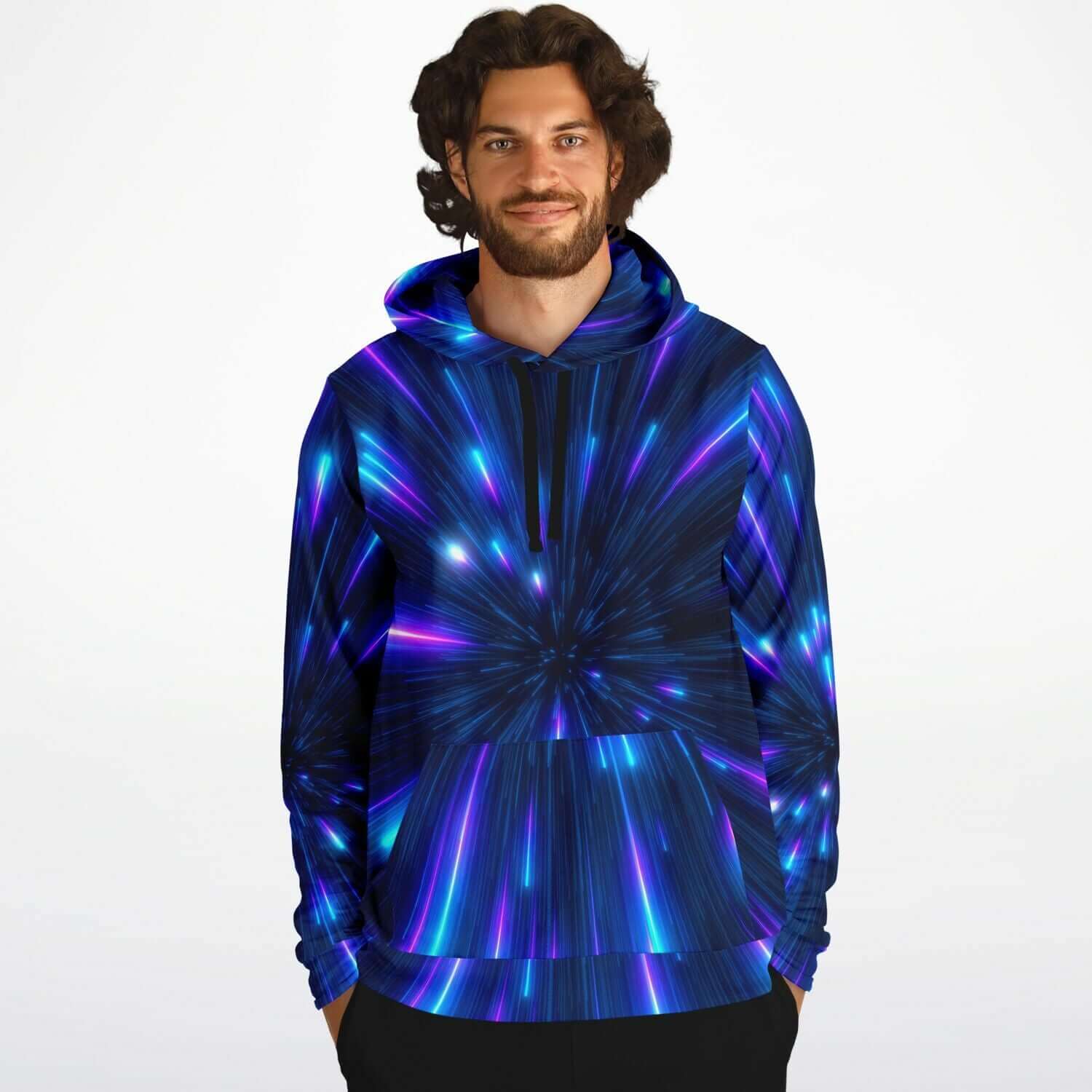 Neon Hoodie | Purple Glow Colors on Black