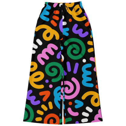 Women's Wide Leg Pants | Funky Color Circles