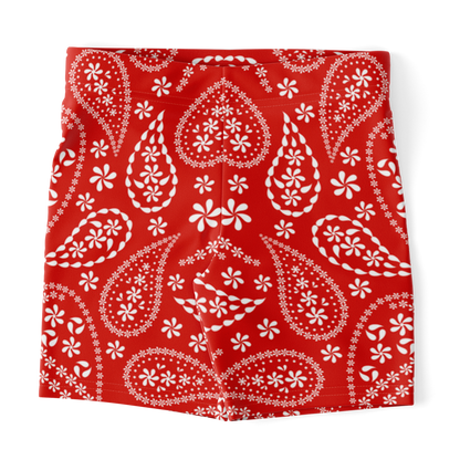 Red Bandana Legging Shorts | HD print