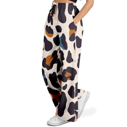 Women's Wide Leg Pants | Leopard Pastel HD Print