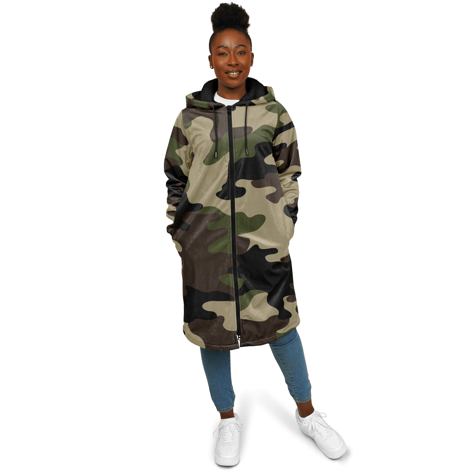 Classic Green Camo Cloak With a Zipper