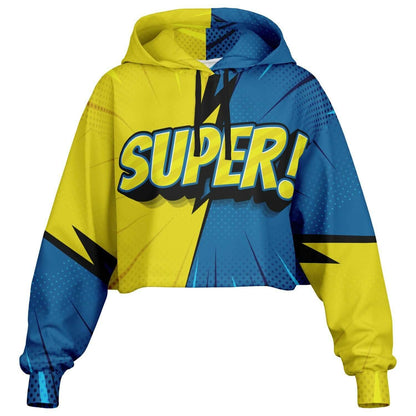 SUPER! Pop Art Cropped Hoodie