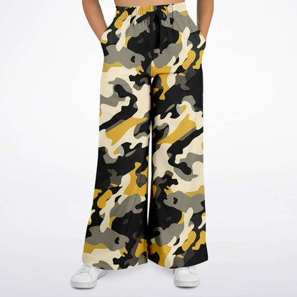 Camo Wide Leg Pants For Women | Military Brown & Black