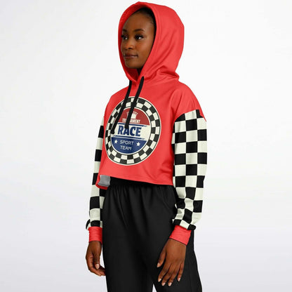 Red Cropped Hoodie | The Race