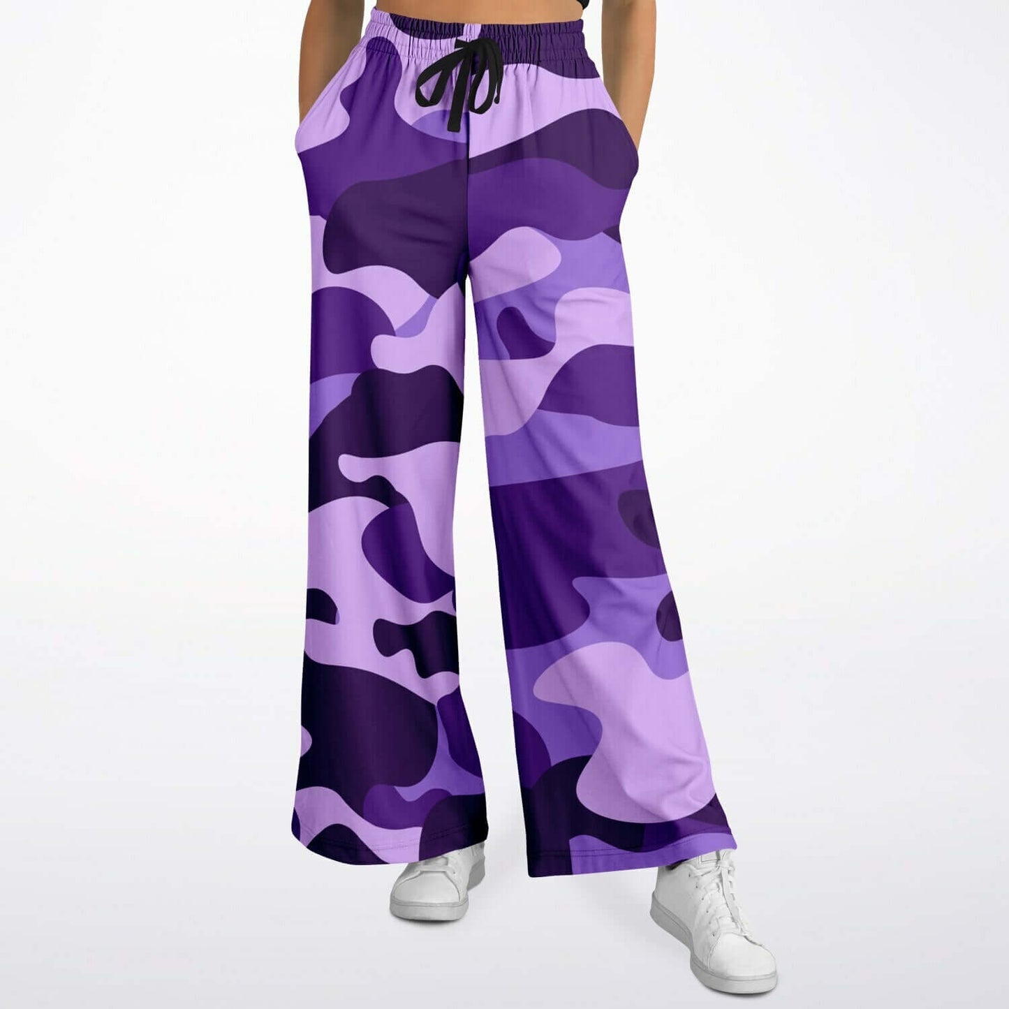 Camo Wide Leg Pants For Women | Purple Grape & Mauve