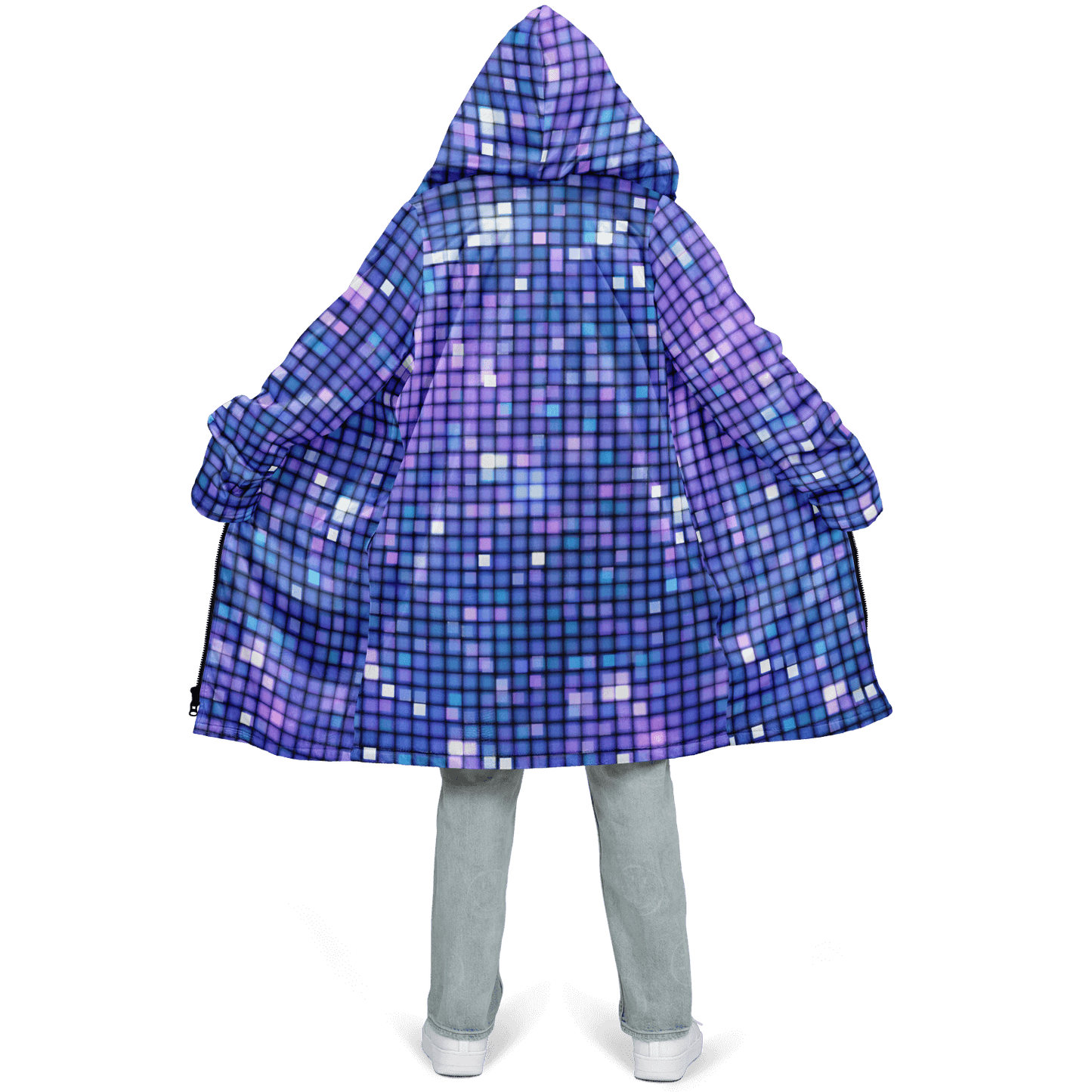 Glittering Blue Disco Ball Cloak With a in Zipper