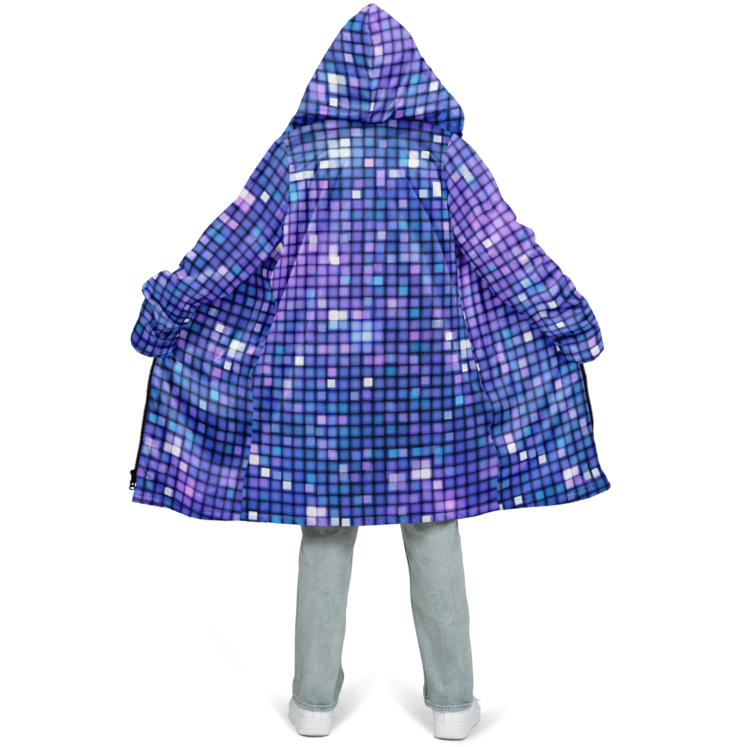 Glittering Blue Disco Ball Cloak With a in Zipper