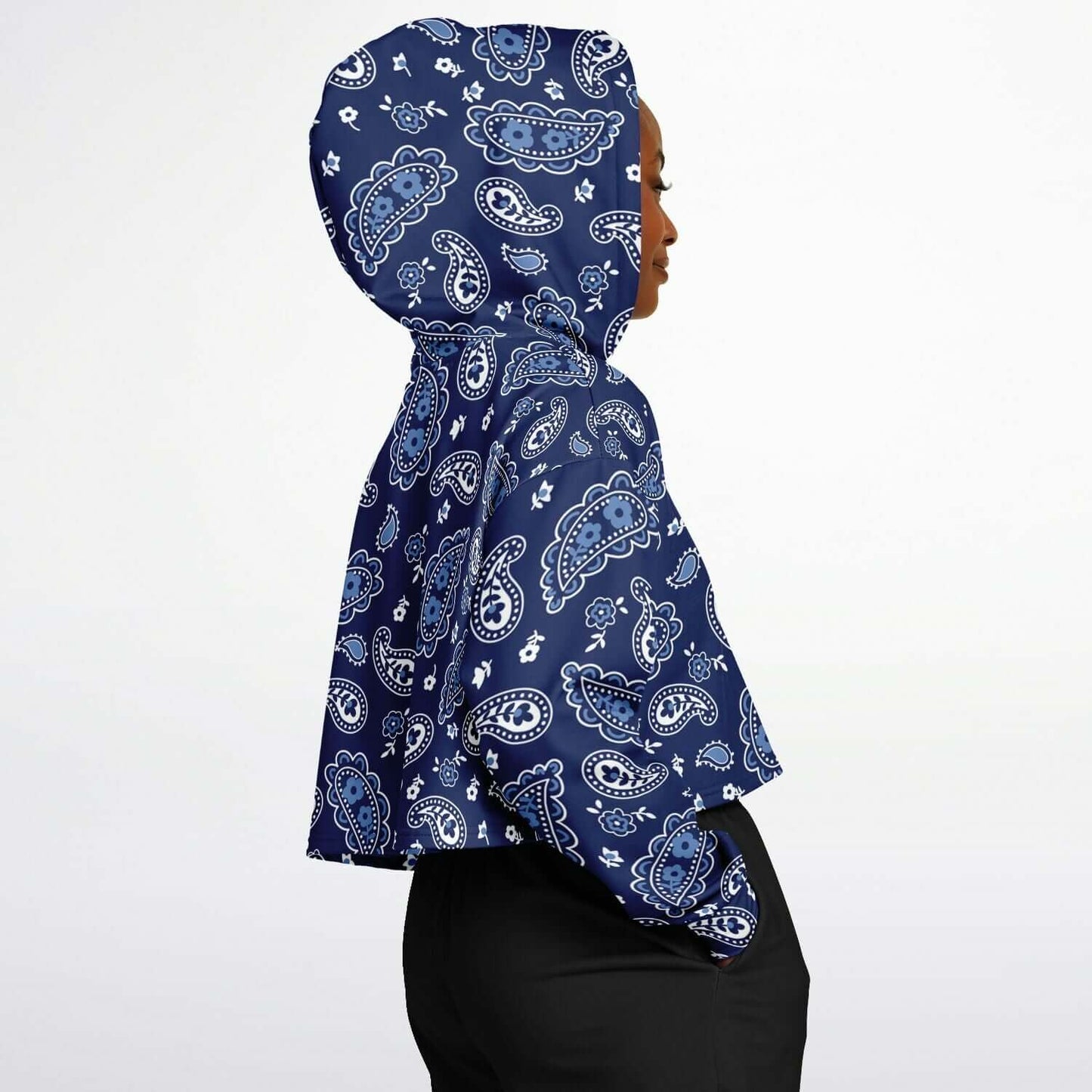 Blue Bandana Cropped Hoodie