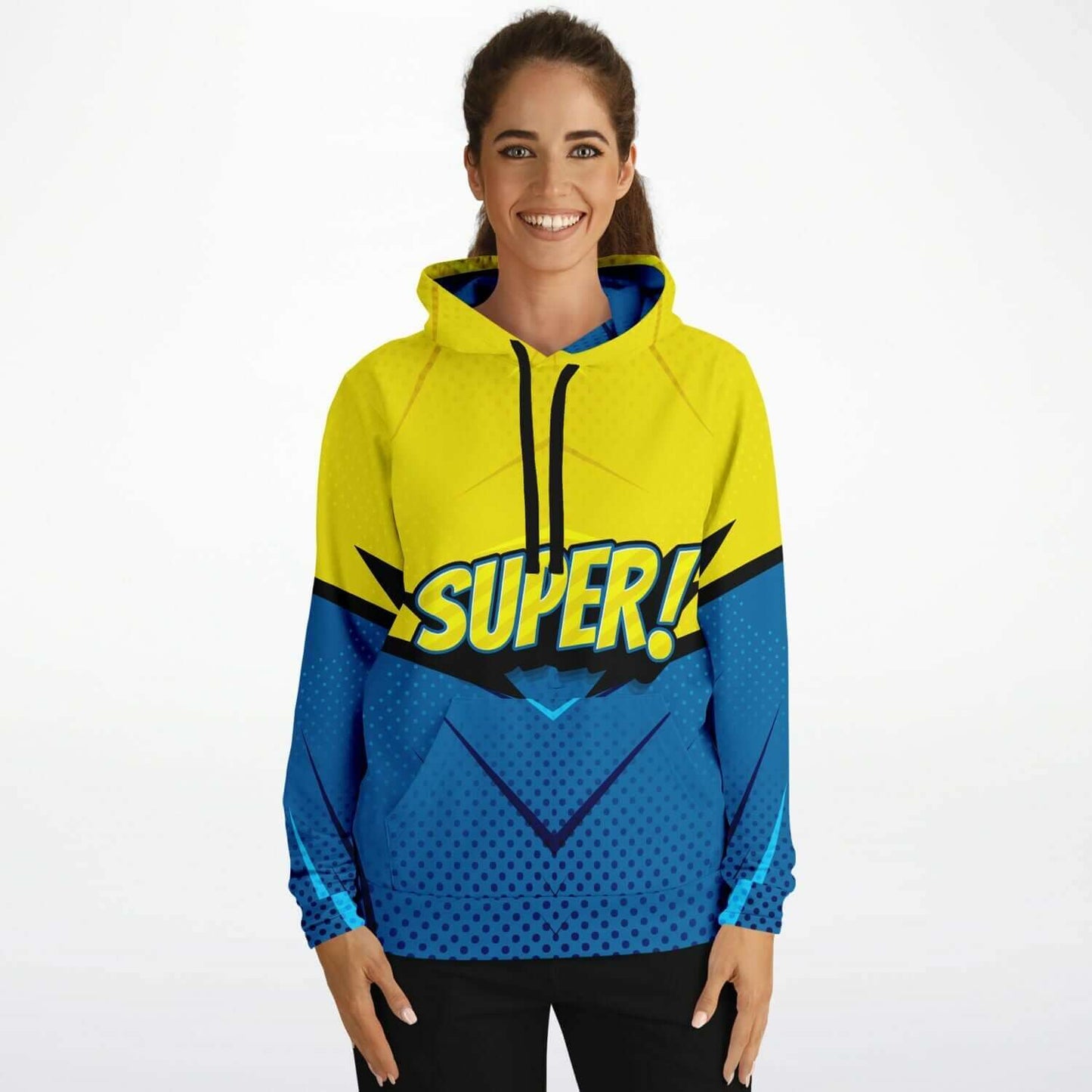 Super! | Blue & Yellow Pop Art Hoodie