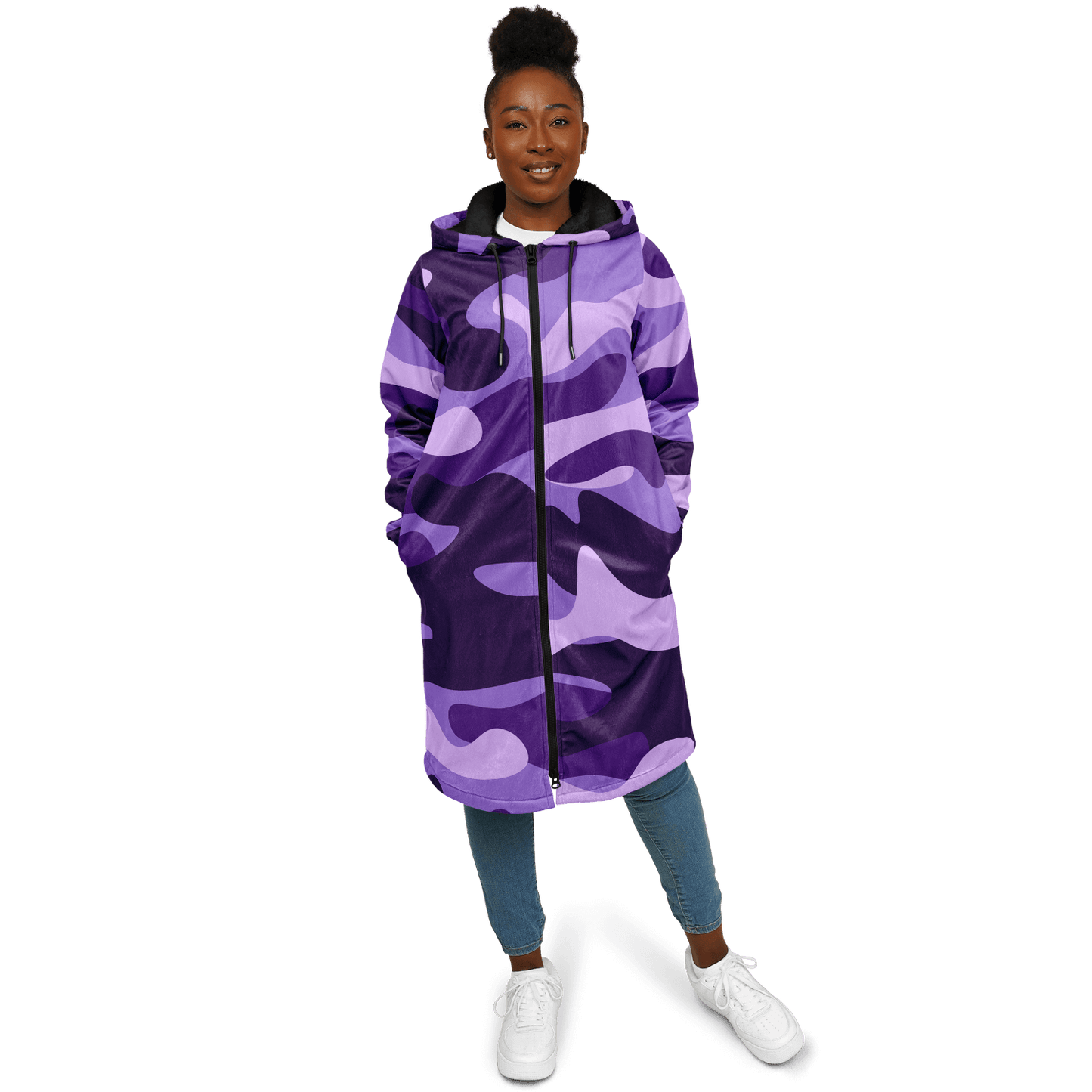 Purple Grape & Mauve Camo Cloak With a Zipper