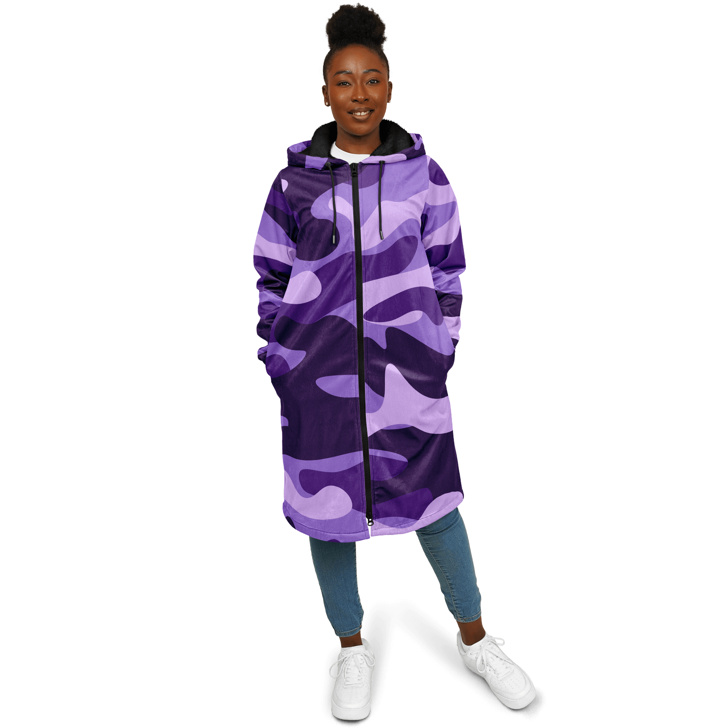 Purple Grape & Mauve Camo Cloak With a Zipper