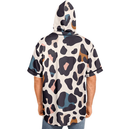 Hooded Baseball Jersey | Pastel Leopard