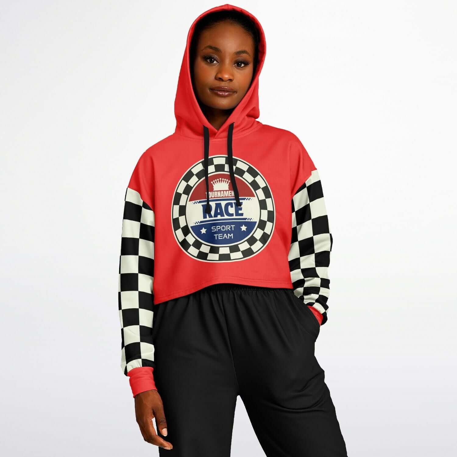 Red Cropped Hoodie | The Race