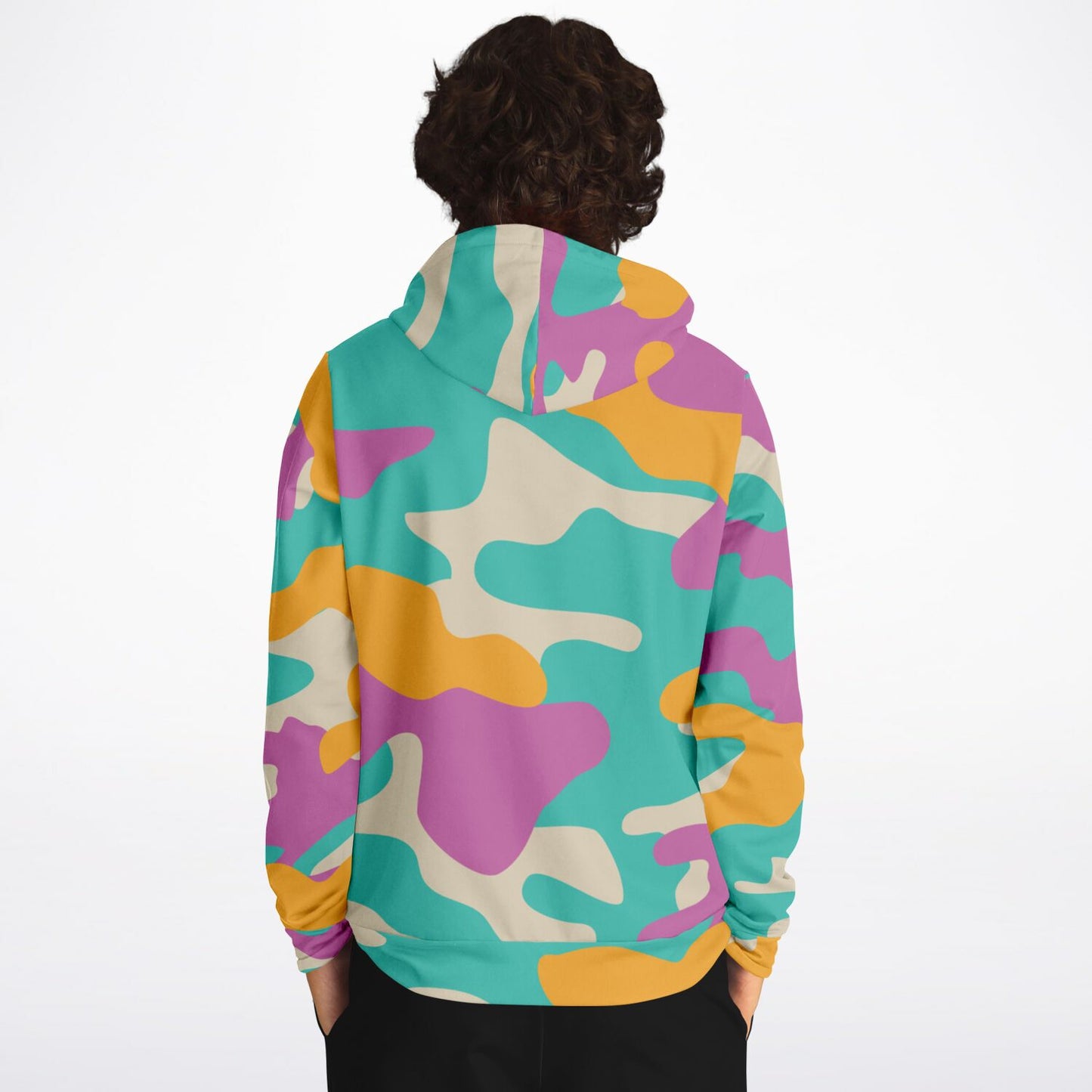 Yellow Orange & Deep Blush Camouflage Hoodie | Unisex