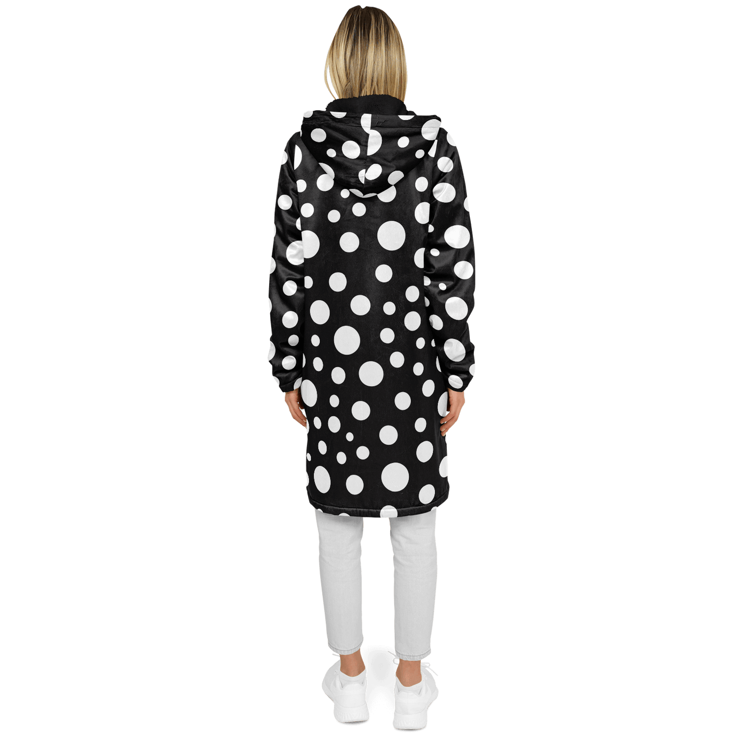 Black & White Polka Dots Cloak With a Zipper