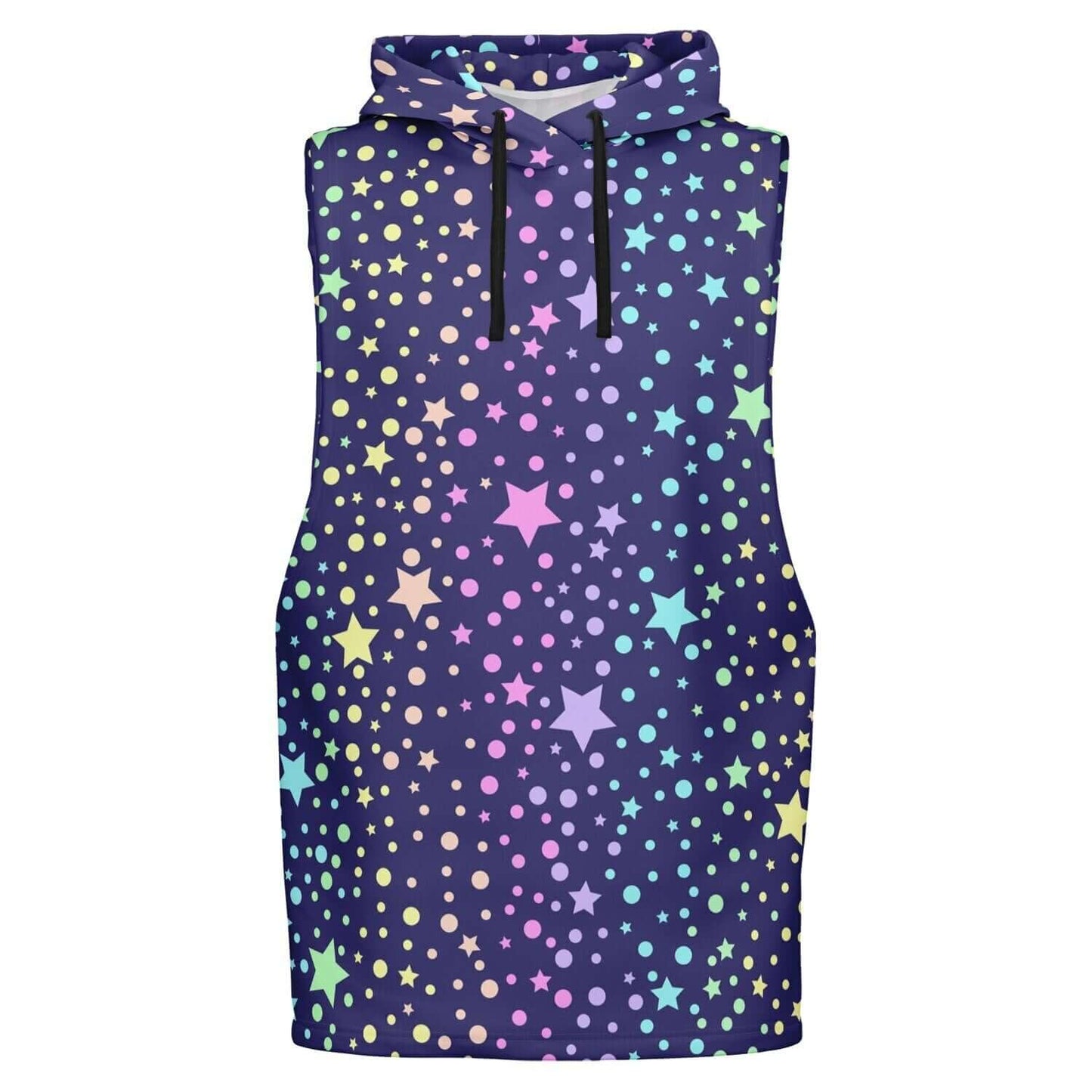 Sleeveless Hoodie | Starry Galaxy in Unicorn Colors