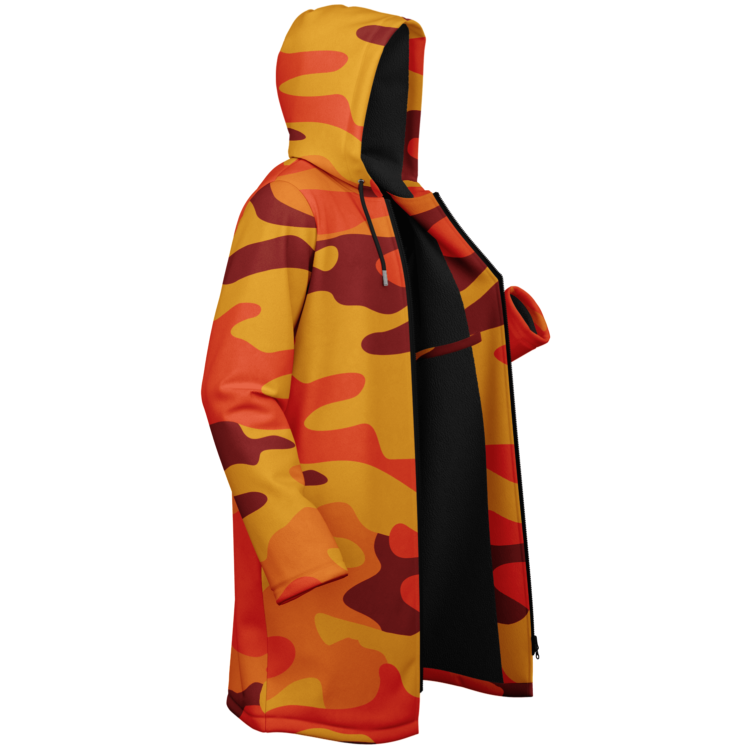 Orange & red Camo Cloak With a Zipper