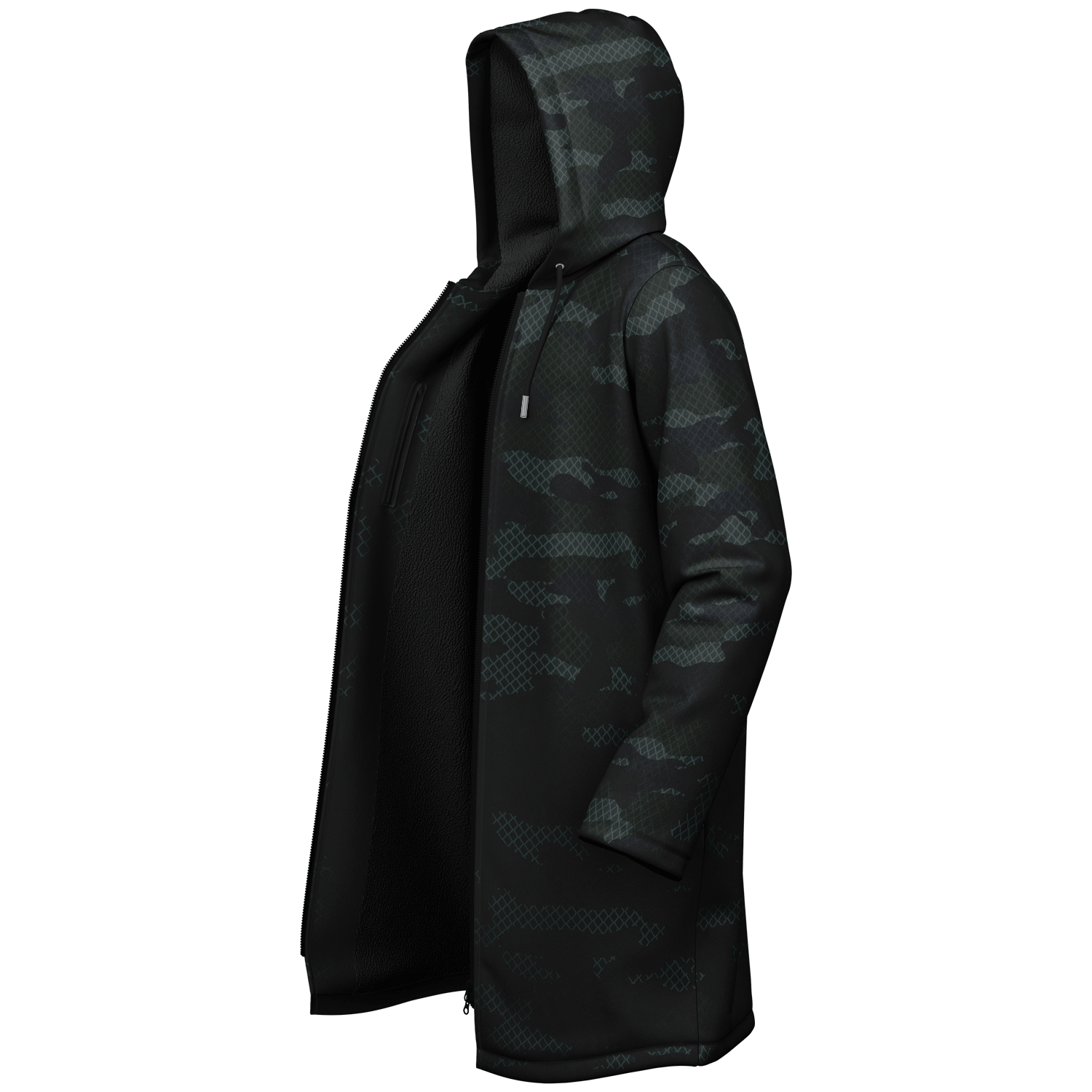 Military Dark Green Camo Cloak With a Zipper