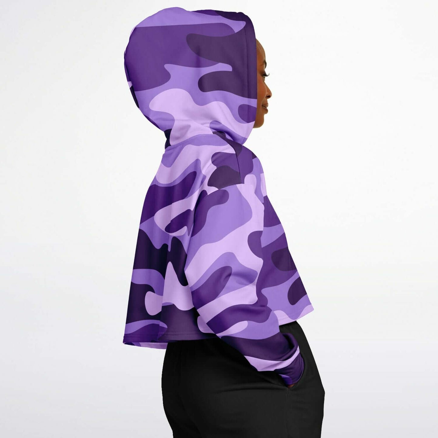 Purple Camo Cropped Hoodie | LUSH