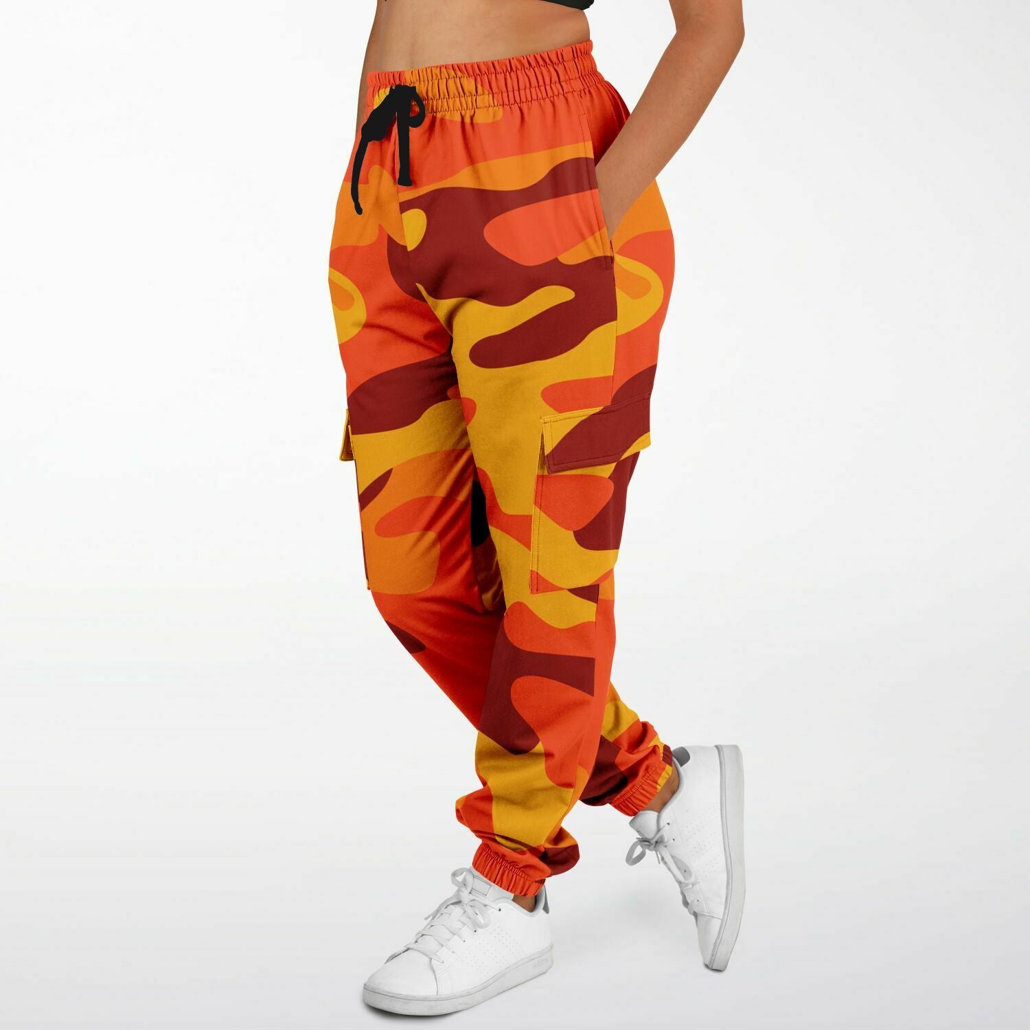 California Orange & Red Berry Camouflage Cargo Sweatpants