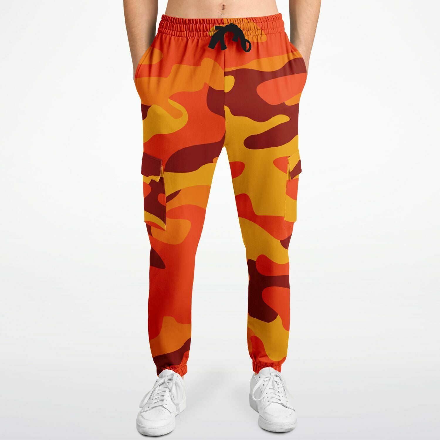 California Orange & Red Berry Camouflage Cargo Sweatpants