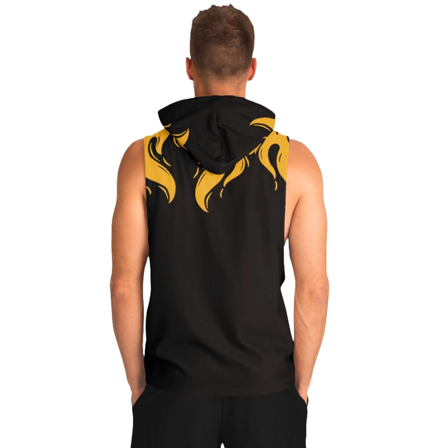 Black Sleeveless Hoodie For Men | Blazing Fire