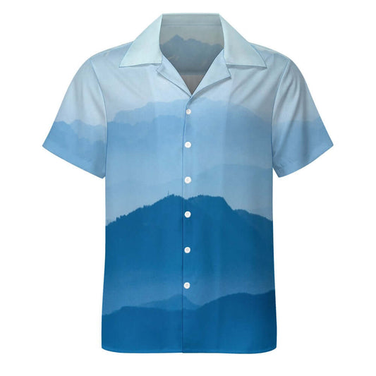 Cuban Collar Shirt | Blue Landscape | Shipping Included - Ribooa