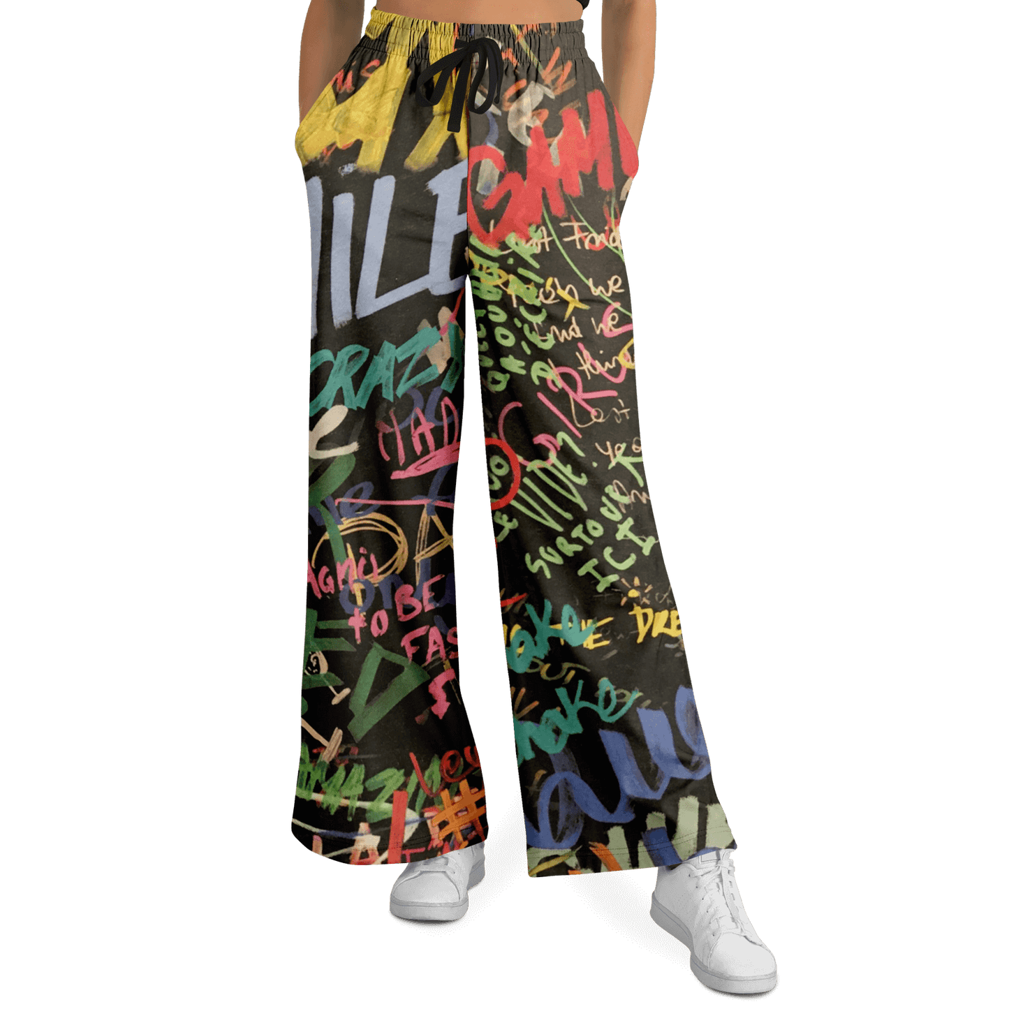 Women's Wide Leg Pants | Blackboard HD Print