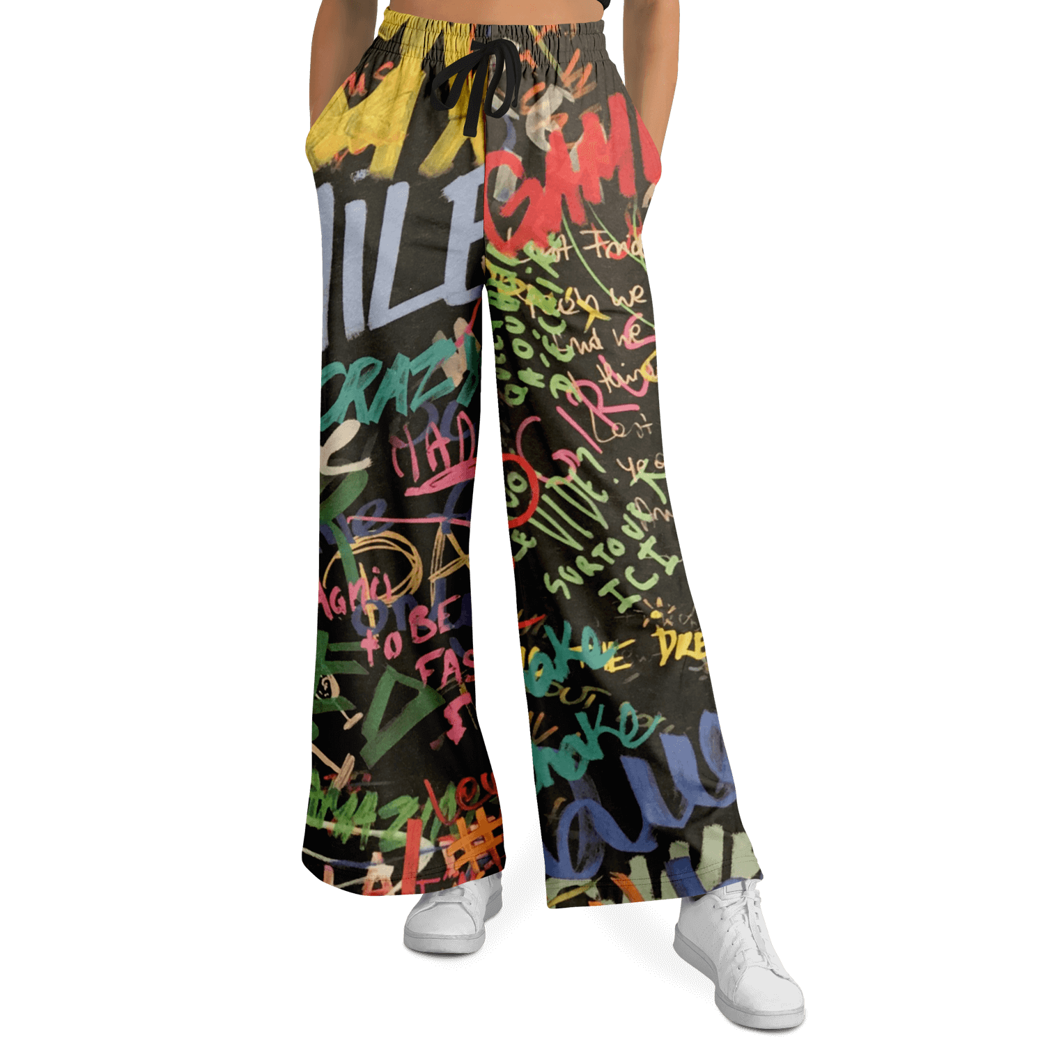 Women's Wide Leg Pants | Blackboard HD Print