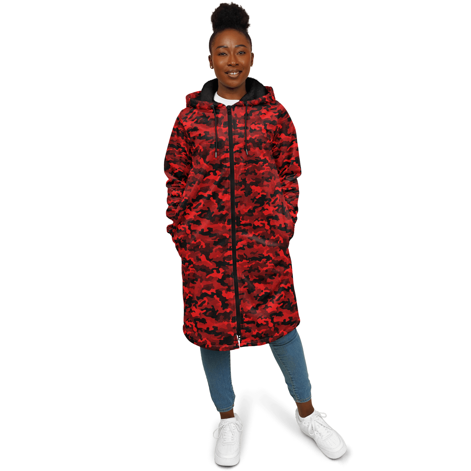 Army Red Camo Cloak With a Zipper | Ribooa