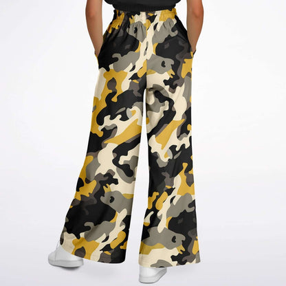 Camo Wide Leg Pants For Women | Military Brown & Black