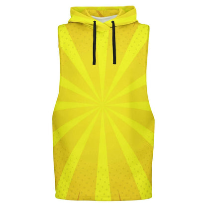 Yellow Sleeveless Hoodie For Men | HD Print