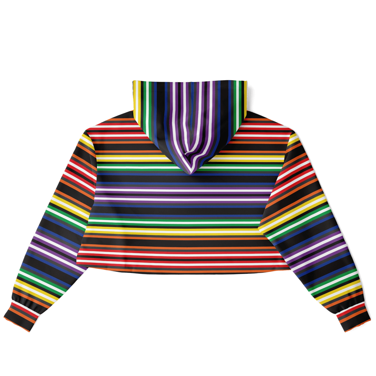 Cropped Hoodie | Rainbow Horizontal Stripes