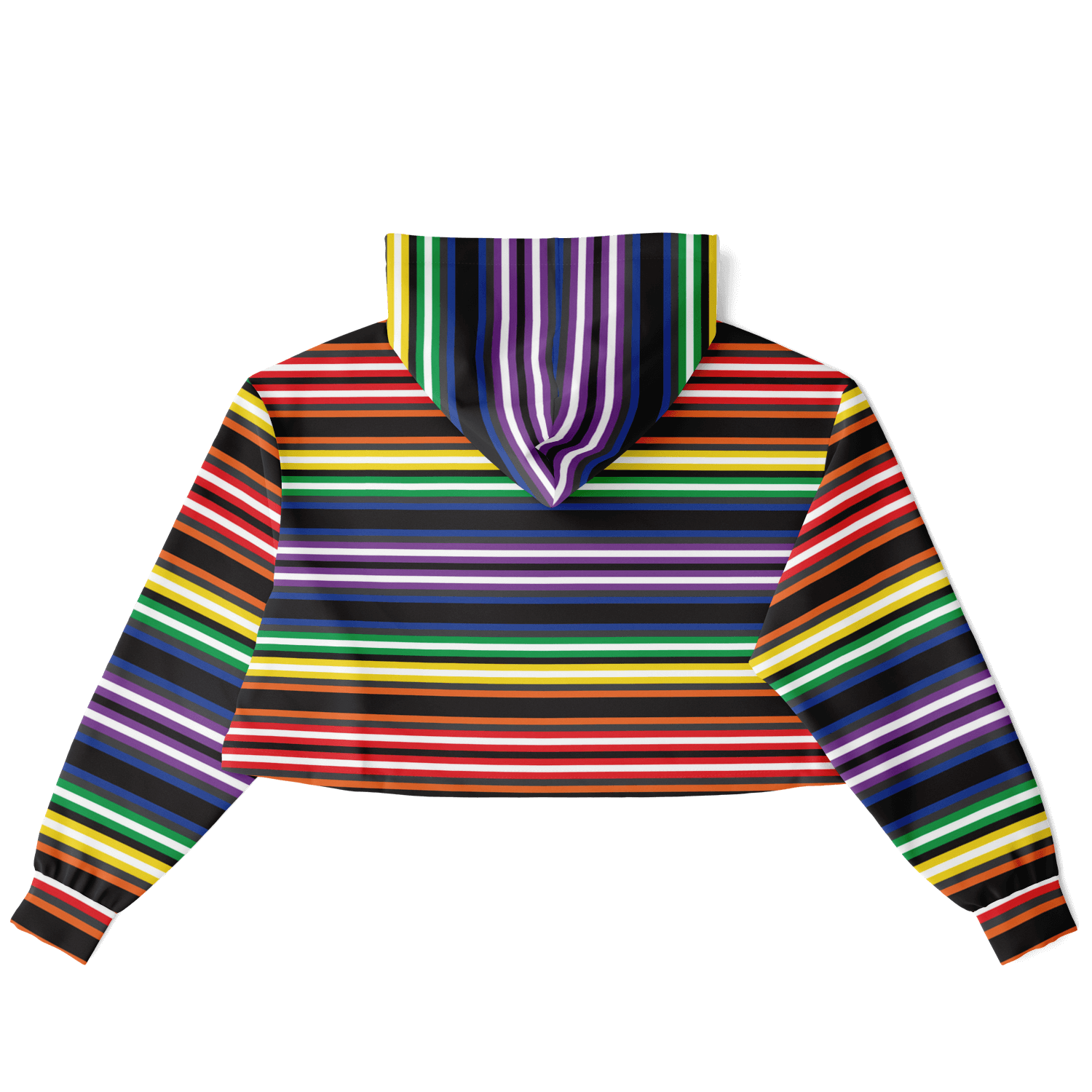 Cropped Hoodie | Rainbow Horizontal Stripes