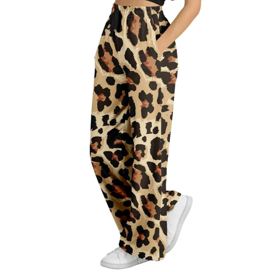 Classic Leopard Wide Leg Pants For Women | HD Print