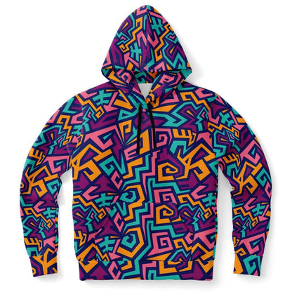 Maze Pattern Hoodie | Colorful Street Art Style