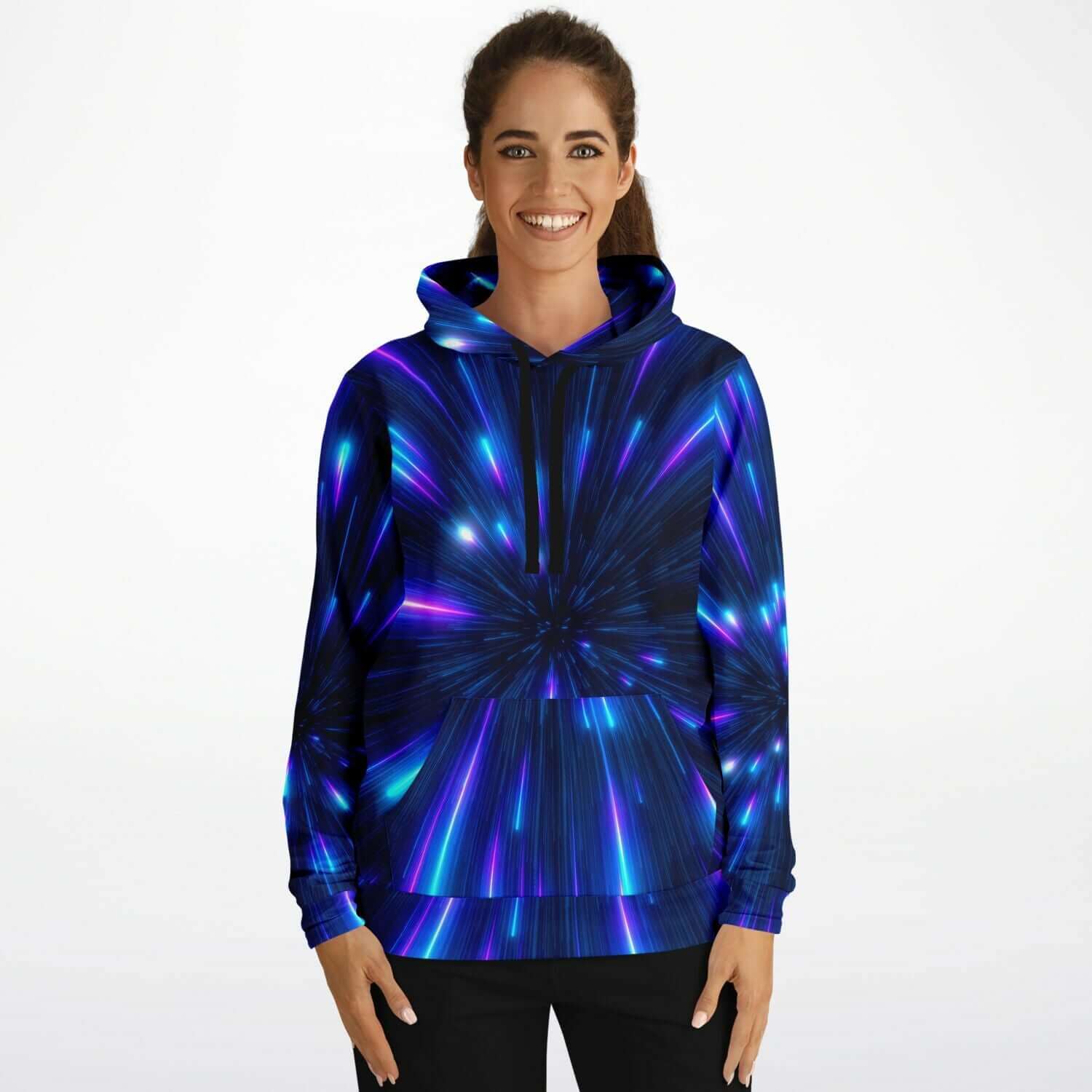 Neon Hoodie | Purple Glow Colors on Black