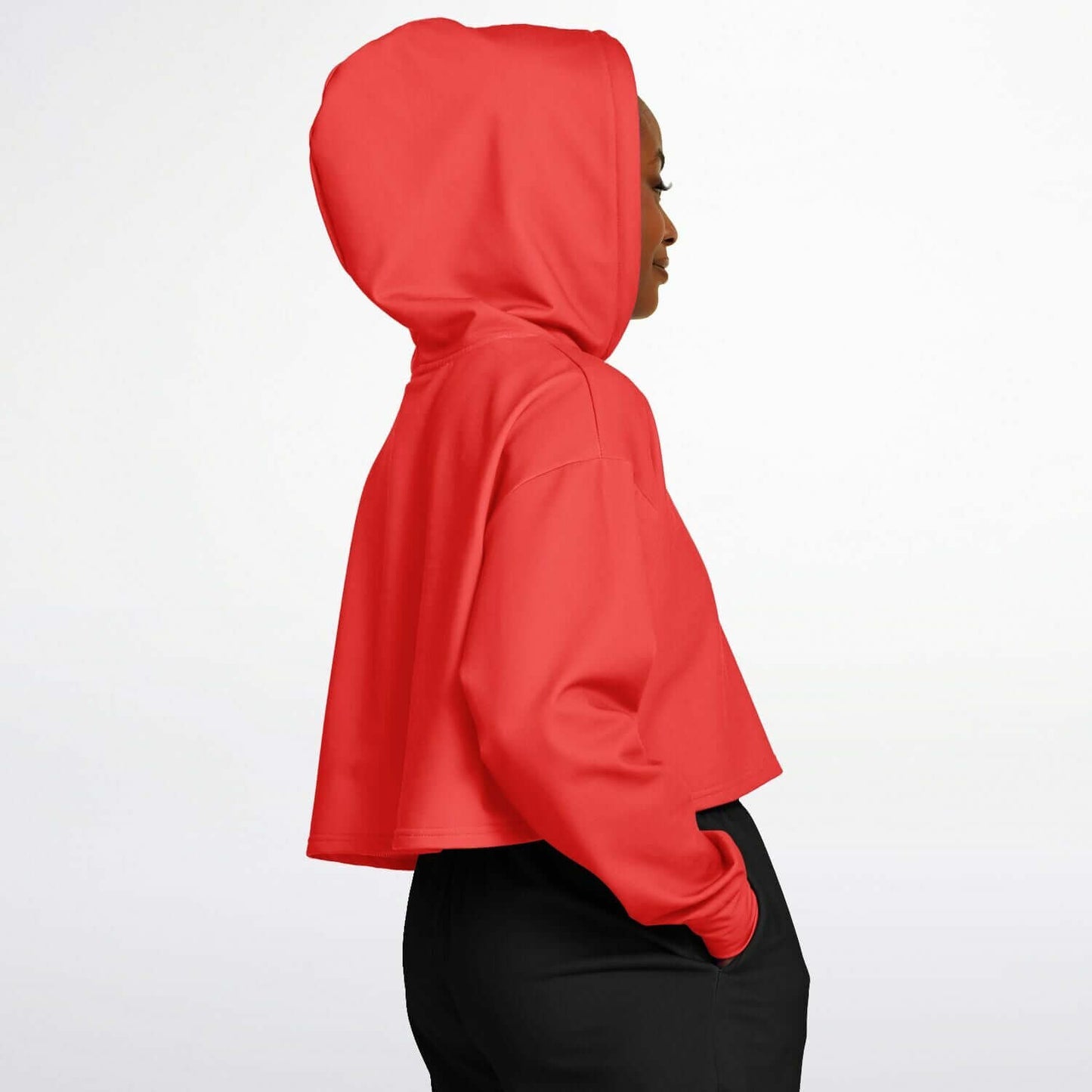 Red HUSH Cropped Hoodie