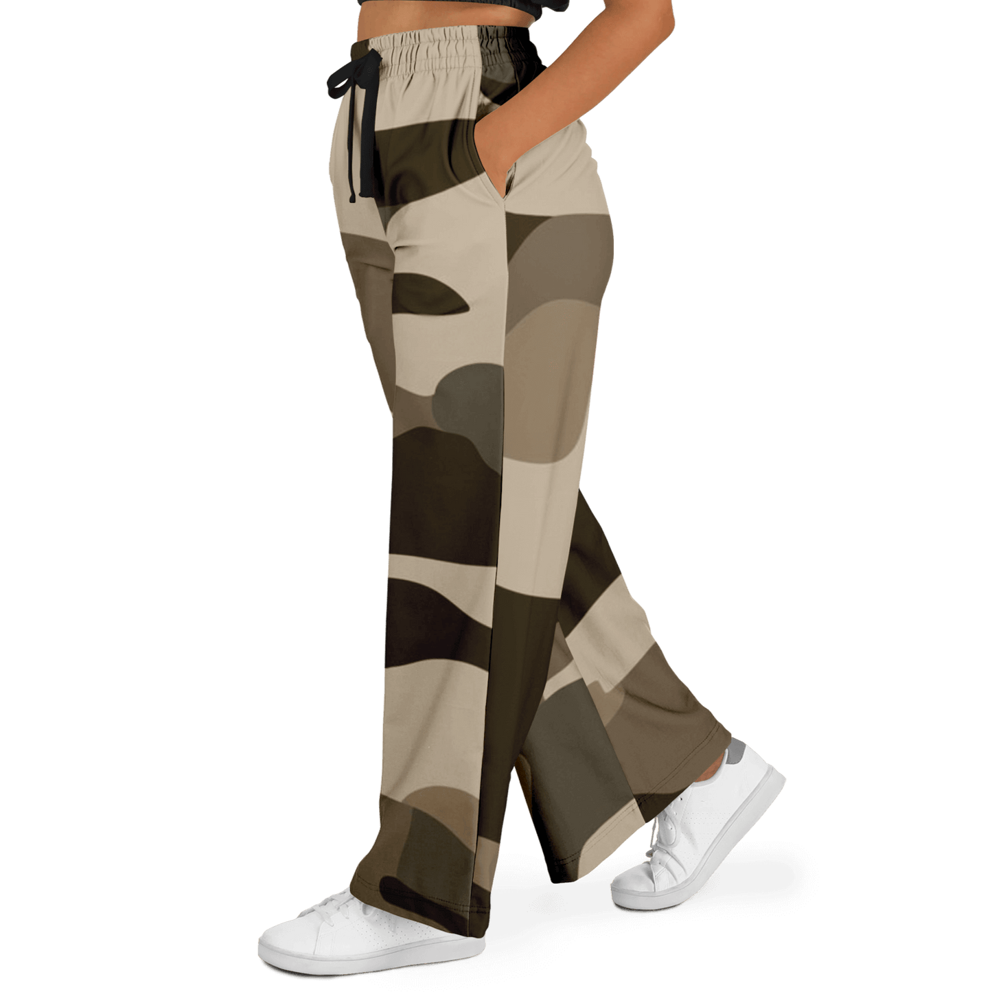 Women's Wide Leg Pants | Commando Khaki HD Print