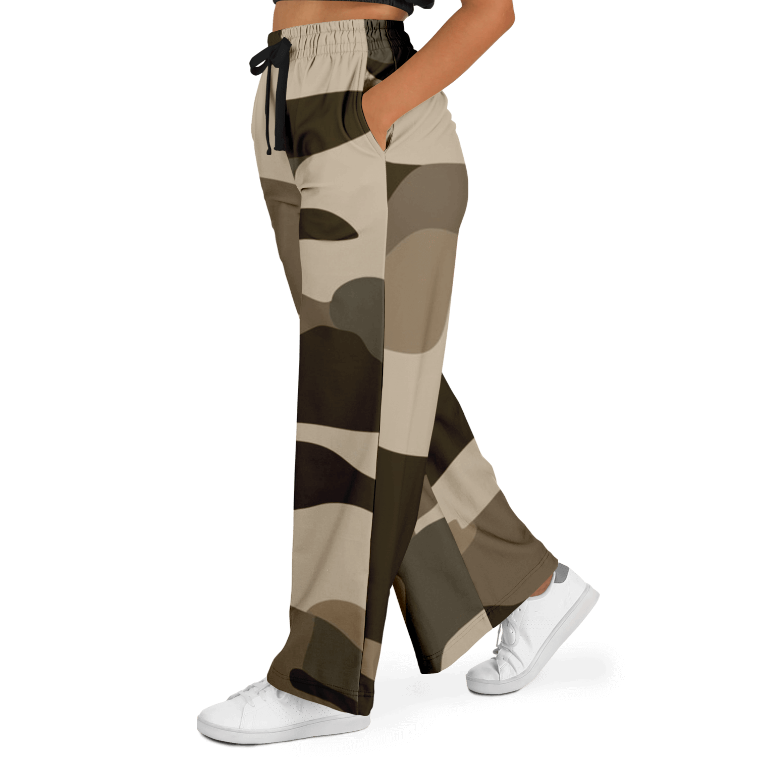 Women's Wide Leg Pants | Commando Khaki HD Print