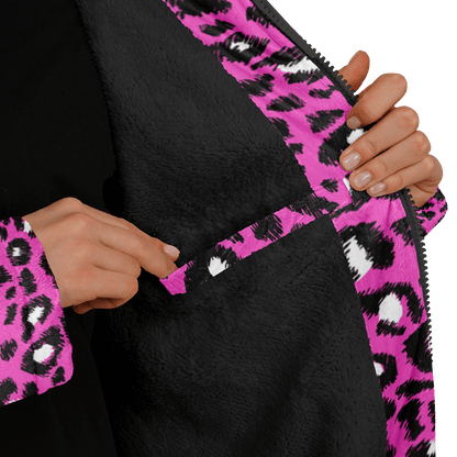 Pink Leopard Cloak With a Zipper