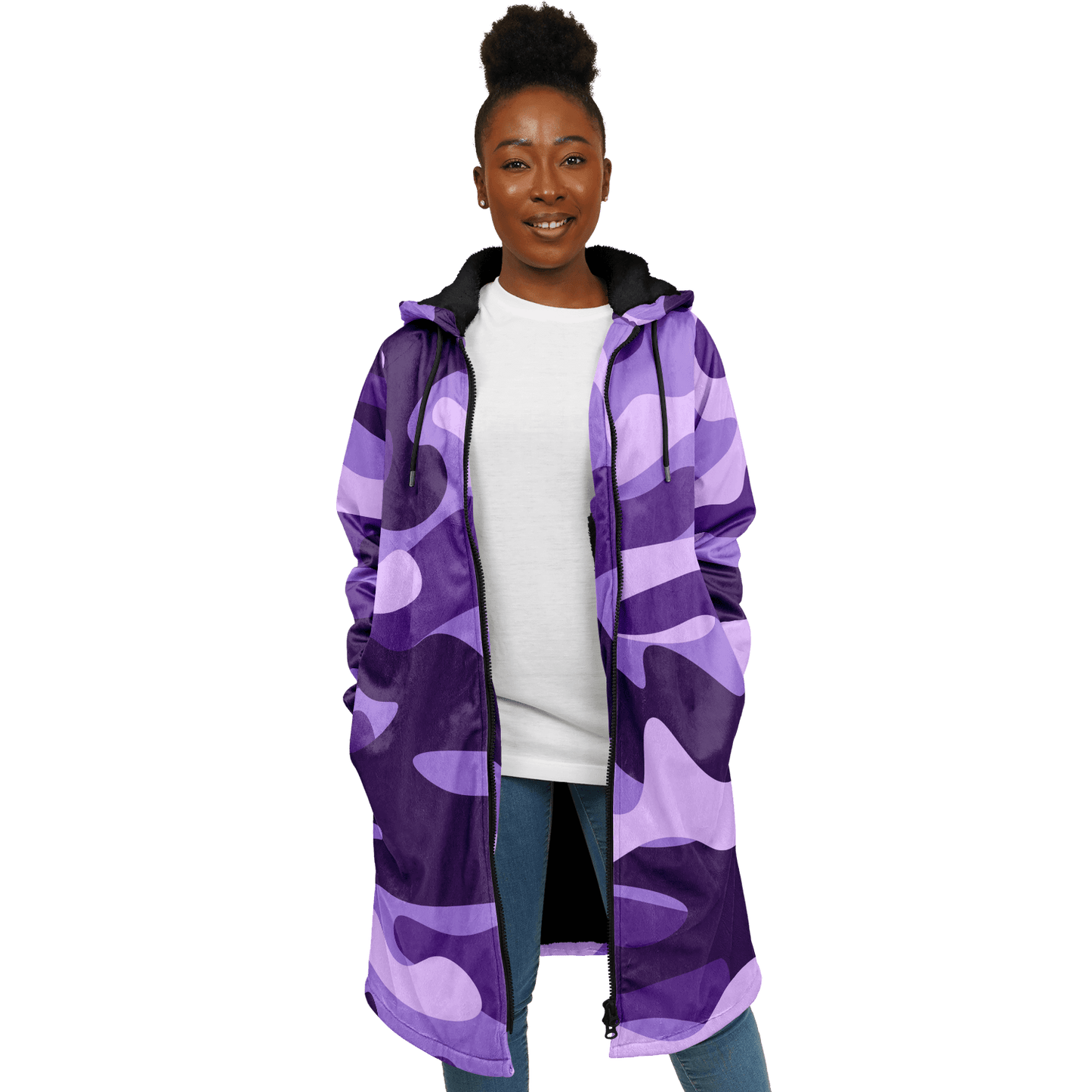 Purple Grape & Mauve Camo Cloak With a Zipper