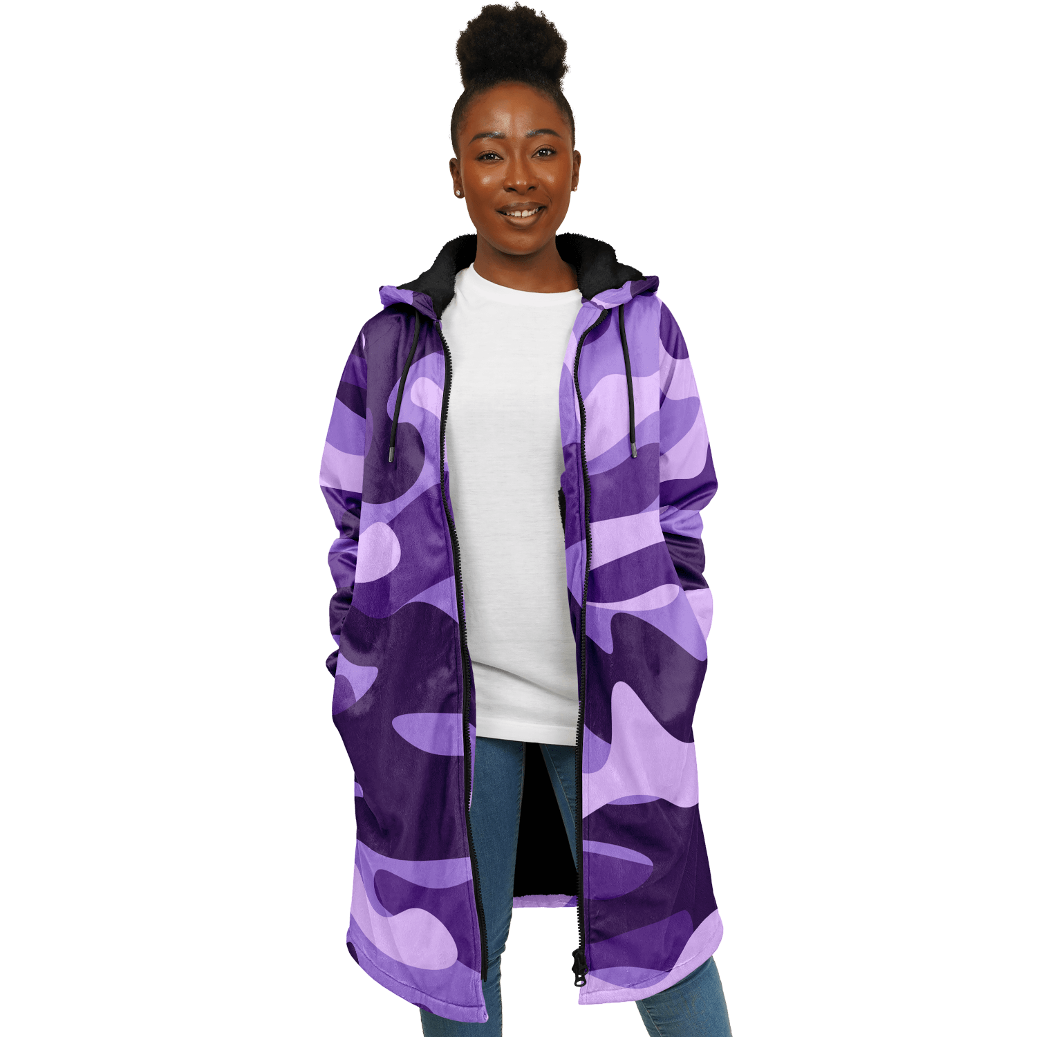 Purple Grape & Mauve Camo Cloak With a Zipper