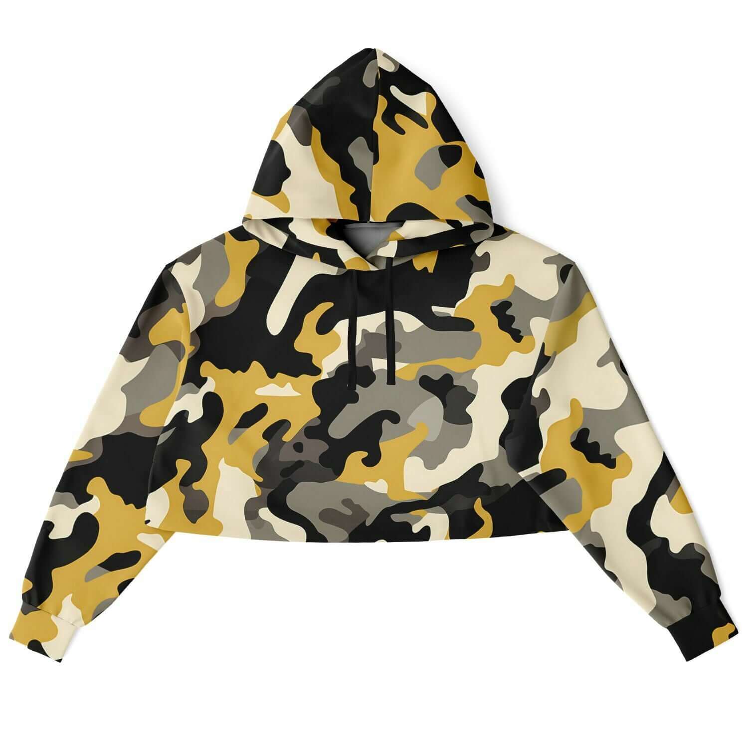 Black & Brown Cropped Camo Hoodie